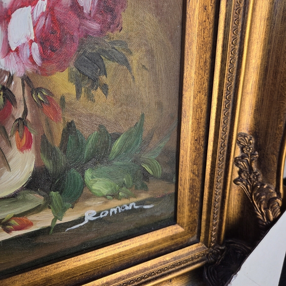 Gold Framed Floral Painting - Picture 5 of 8